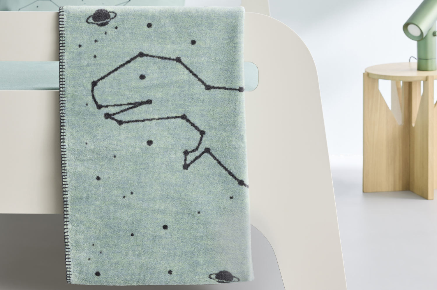 s.Oliver Wolldecke Sternzeichen Dino für Kinder aus 100% Bio Baumwolle, 75x100 cm 