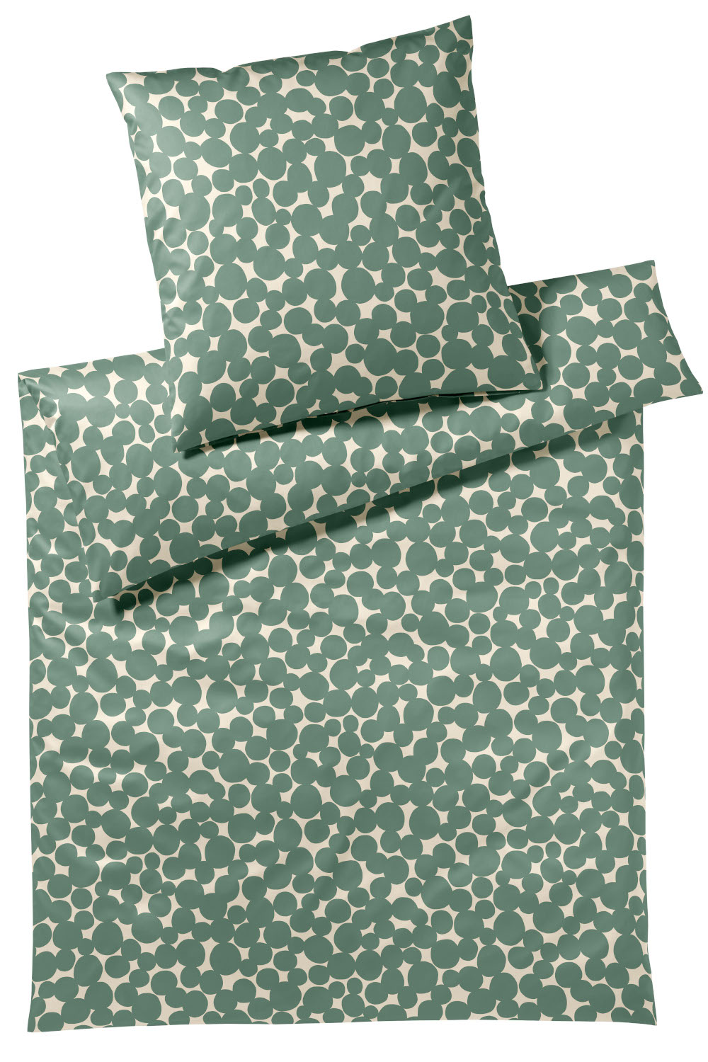 Elegante Comfort Satin Bettwäsche Pebbles grün aus 100% Baumwolle