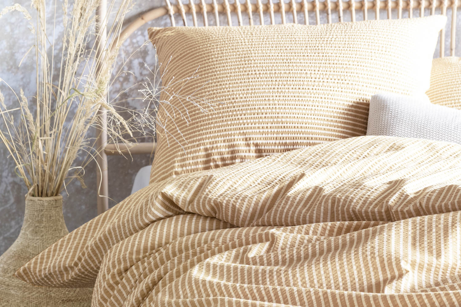 Irisette Seersucker Bettwäsche Tommi aus 100% Baumwolle, gelb