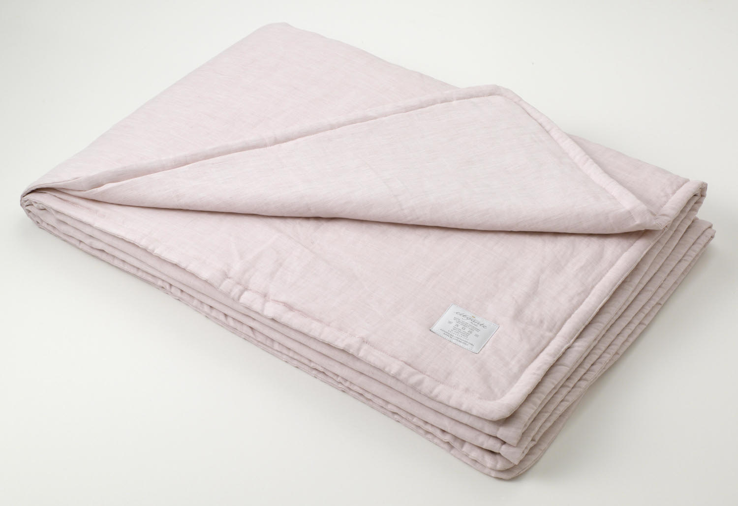 Elegante Plaid Breeze rosa aus 50% Leinen und 50% Baumwolle, 150x210 cm