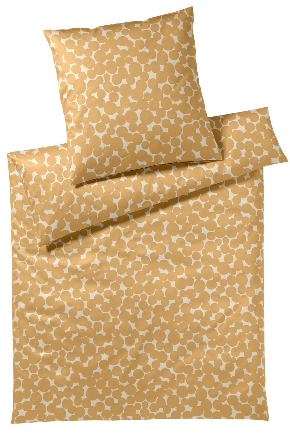Elegante Comfort Satin Bettwäsche Pebbles gelb aus 100% Baumwolle