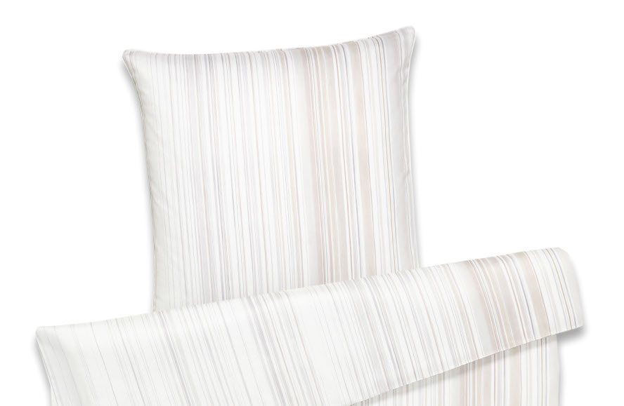 Elegante Comfort Satin Bettwäsche Grades, beige/grau, 100% BIO Baumwolle, 135x200 cm