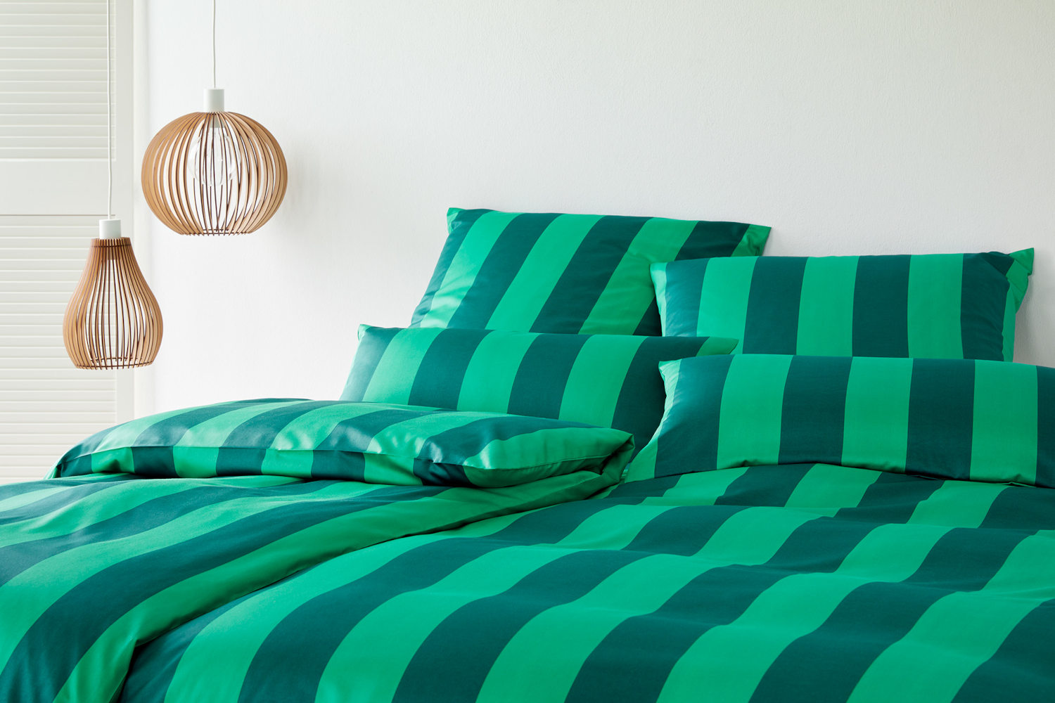 Elegante Comfort Satin Bettwäsche Natural Stripe 100% Baumwolle, 135x200 cm