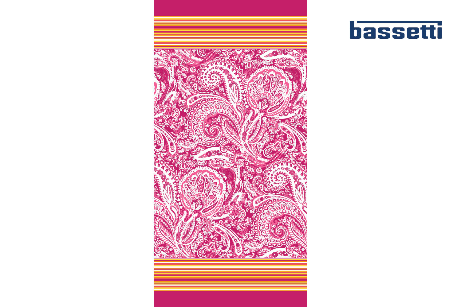 Bassetti Strandtuch Noto rosa/bunt, aus 100% Baumwolle, 90x180 cm 