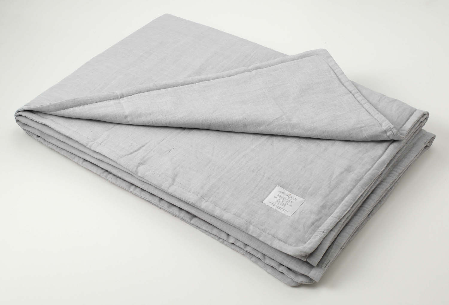 Elegante Plaid Breeze grau aus 50% Leinen und 50% Baumwolle, 150x210 cm 