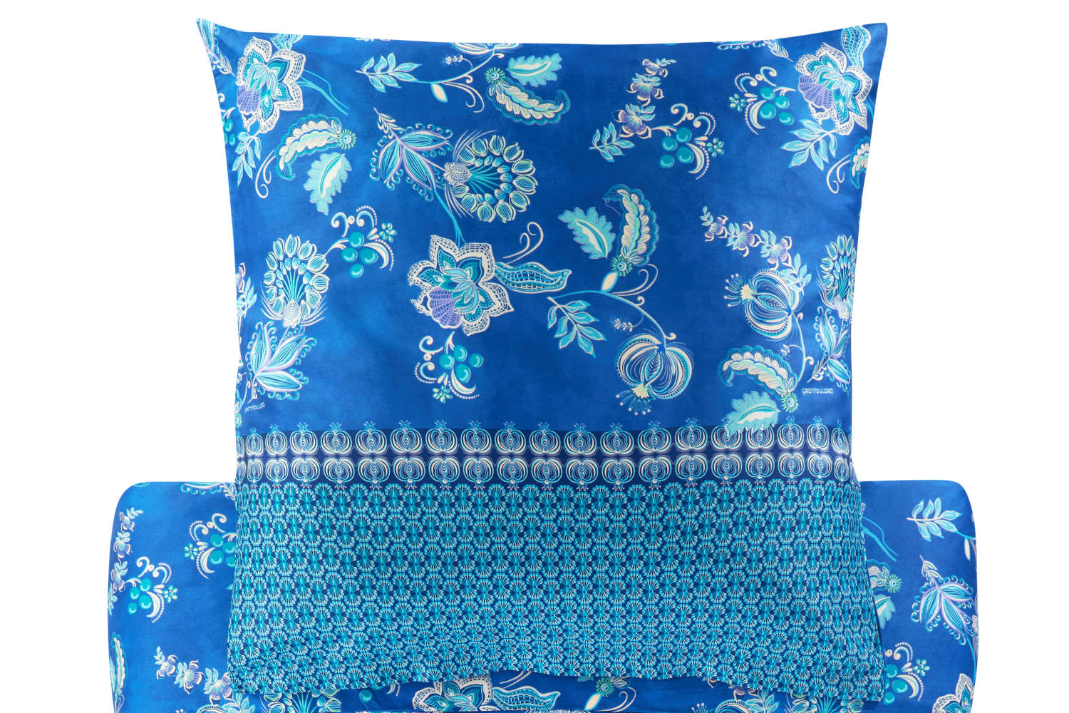 Bassetti Satin Bettwäsche Chiaia blau aus 100% Baumwolle, 135x200 cm 